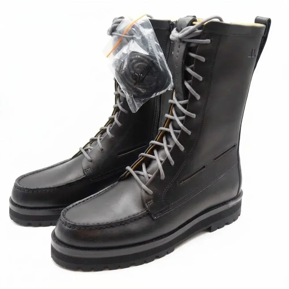 Sperry X John Legend Men's 10  Black Tall Boots  Moc Toe Lace Up Leather NEW